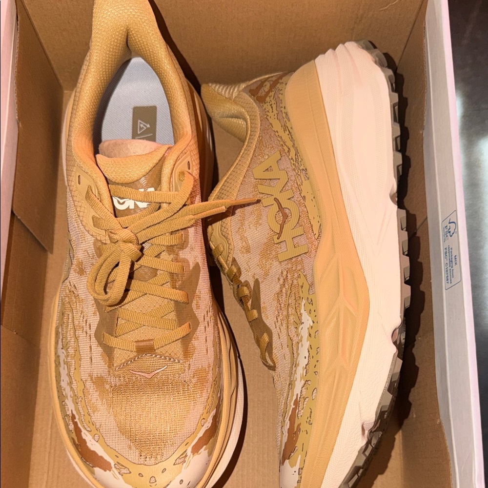 Hoka Women's Wheat/Beige Trail Running Shoes